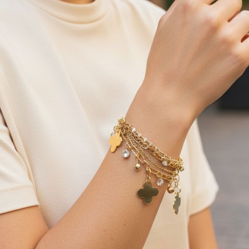 Clover Layer Bracelet| Available In Gold or Silver